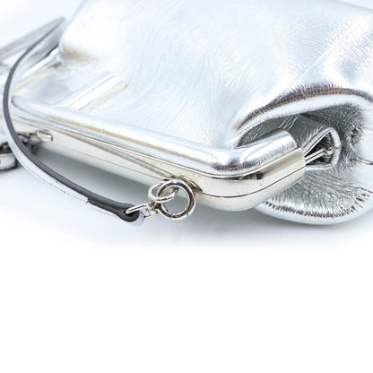 Fendi First Small Leather 2-Way Clutch Shoulder Bag Silver — view 7