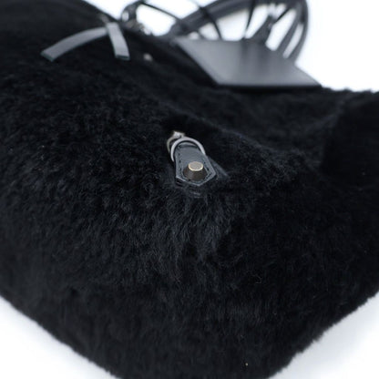 Balenciaga Paper Mini Fur 2-Way Shoulder Bag Black — view 5