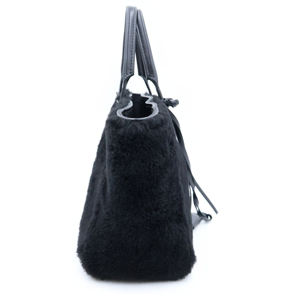 Balenciaga Paper Mini Fur 2-Way Shoulder Bag Black — view 3
