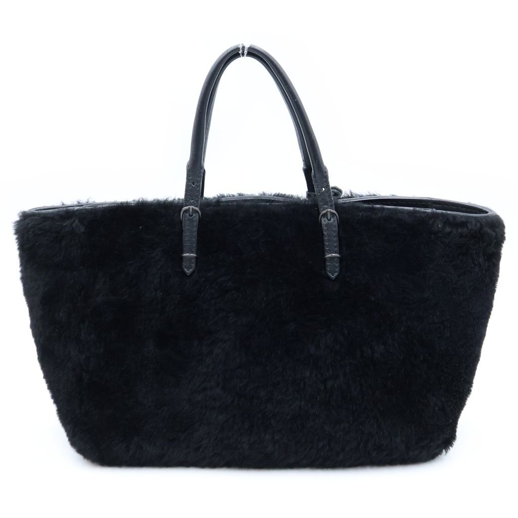 Balenciaga Paper Mini Fur 2-Way Shoulder Bag Black — view 2