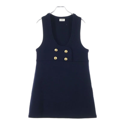 Celine Tunic Mini Dress in Interlock Wool Navy
