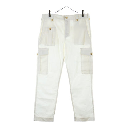 Celine Cotton Linen Cargo Pants White