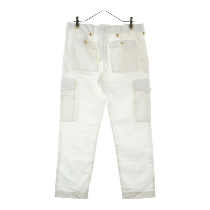 Celine Cotton Linen Cargo Pants White — view 2