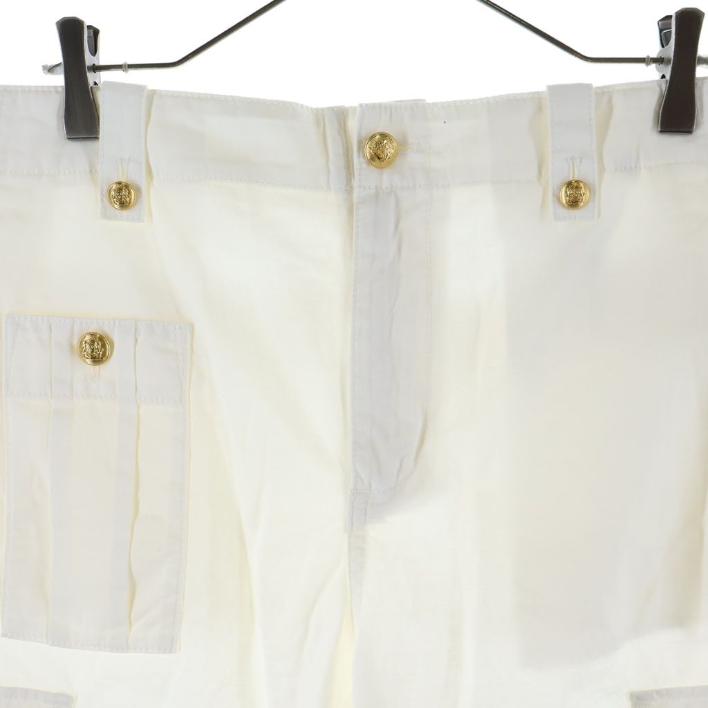 Celine Cotton Linen Cargo Pants White — view 3