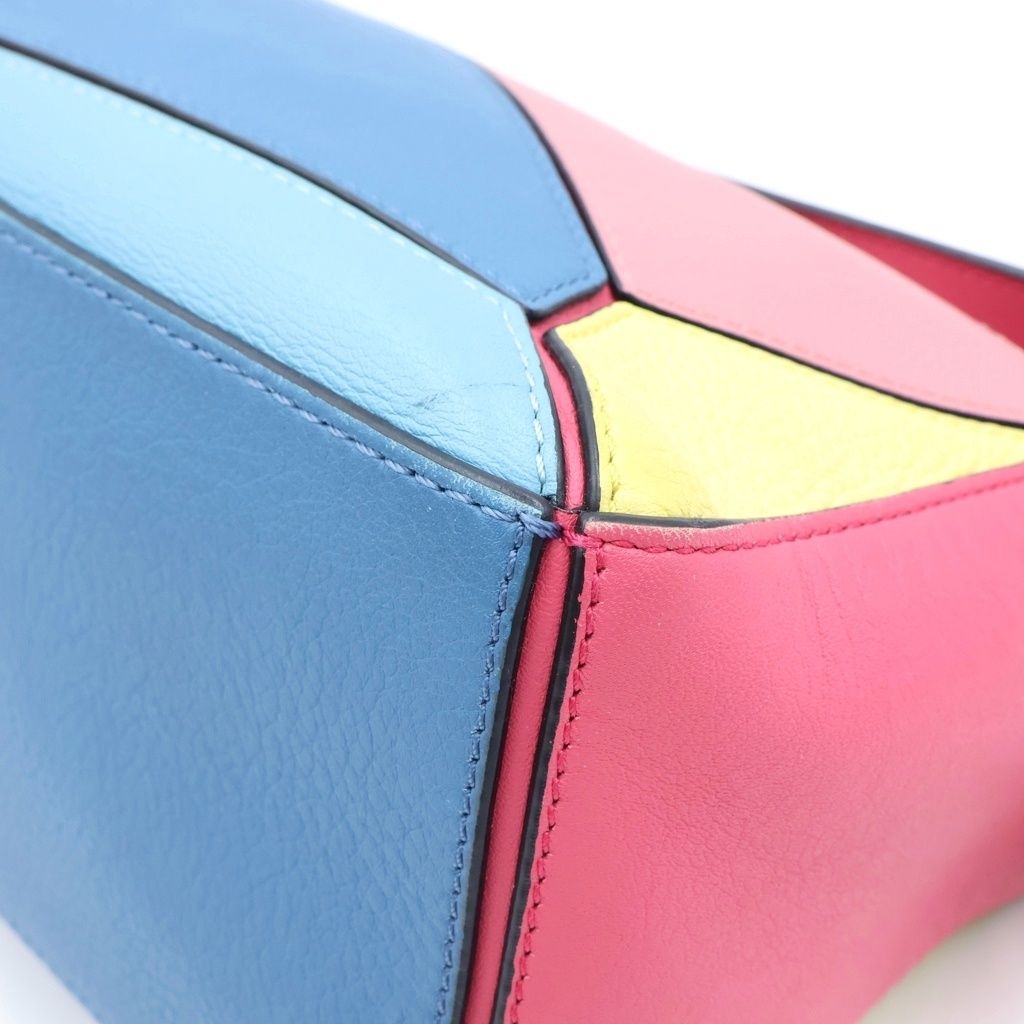 Loewe Puzzle Bicolor 2-Way Shoulder Bag Multicolor Leather Silver — view 5