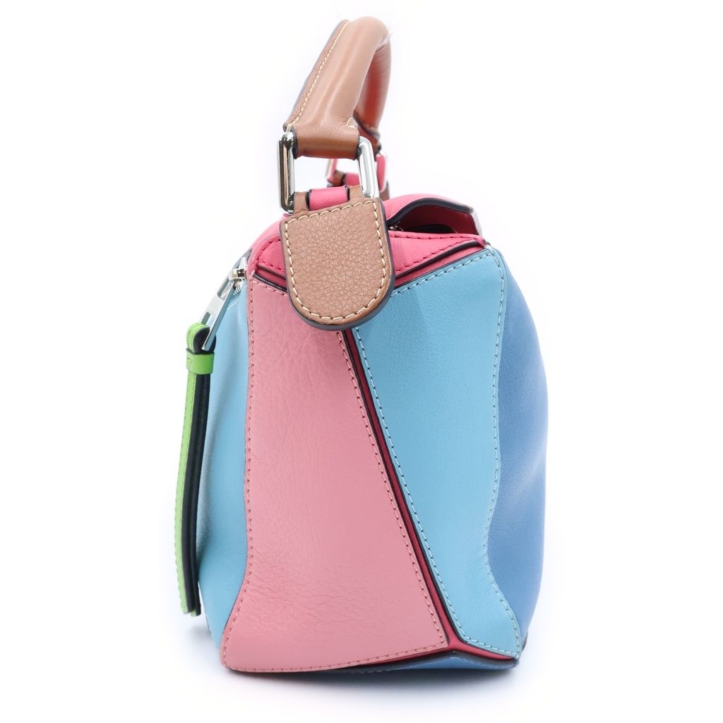Loewe Puzzle Bicolor 2-Way Shoulder Bag Multicolor Leather Silver — view 3