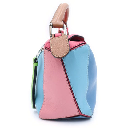 Loewe Puzzle Bicolor 2-Way Shoulder Bag Multicolor Leather Silver — view 3