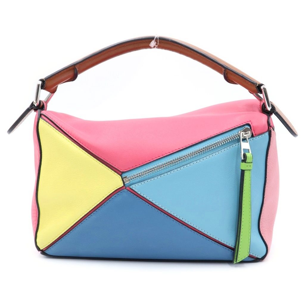 Loewe Puzzle Bicolor 2-Way Shoulder Bag Multicolor Leather Silver — view 2