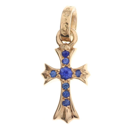 Chrome Hearts 22k Cross Baby Fat P Sap B Babyfat Pave Blue Sapphire Charm Gold