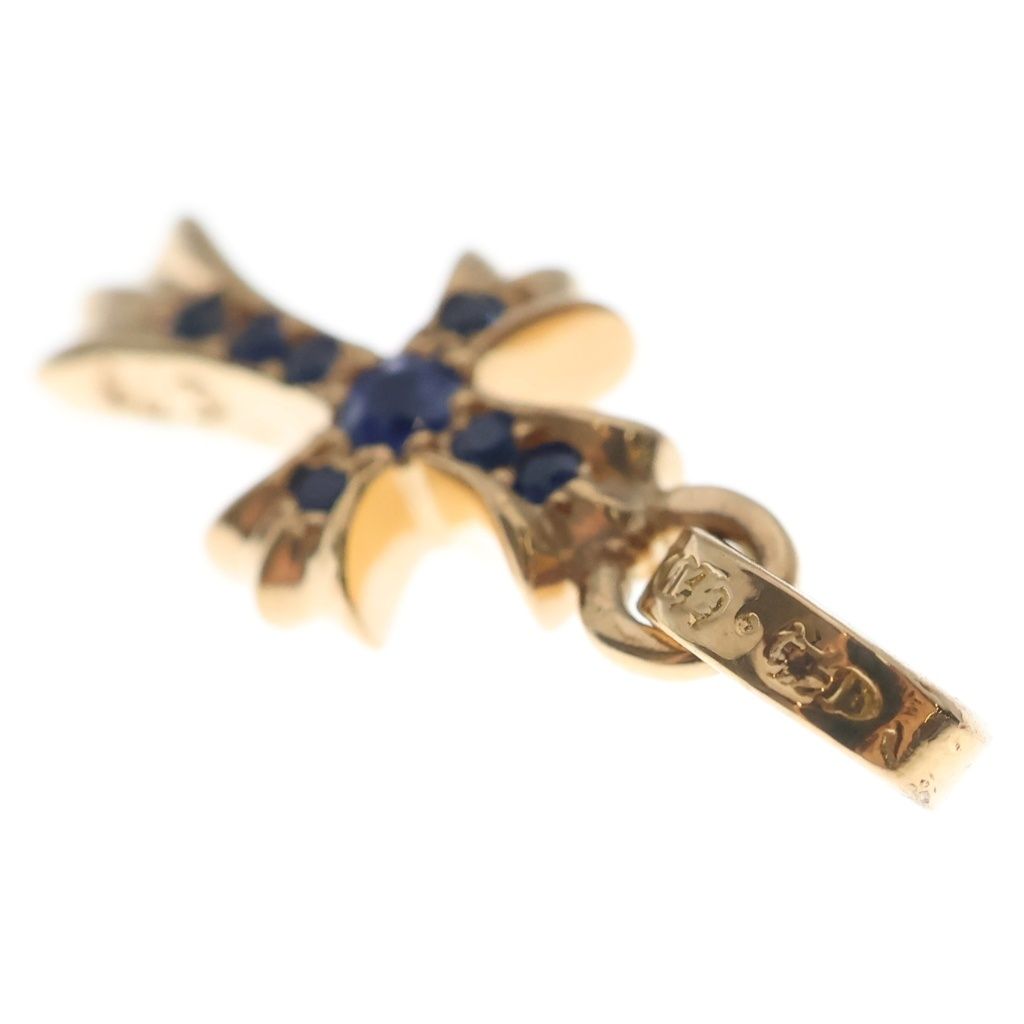 Chrome Hearts 22k Cross Baby Fat P Sap B Babyfat Pave Blue Sapphire Charm Gold — view 6