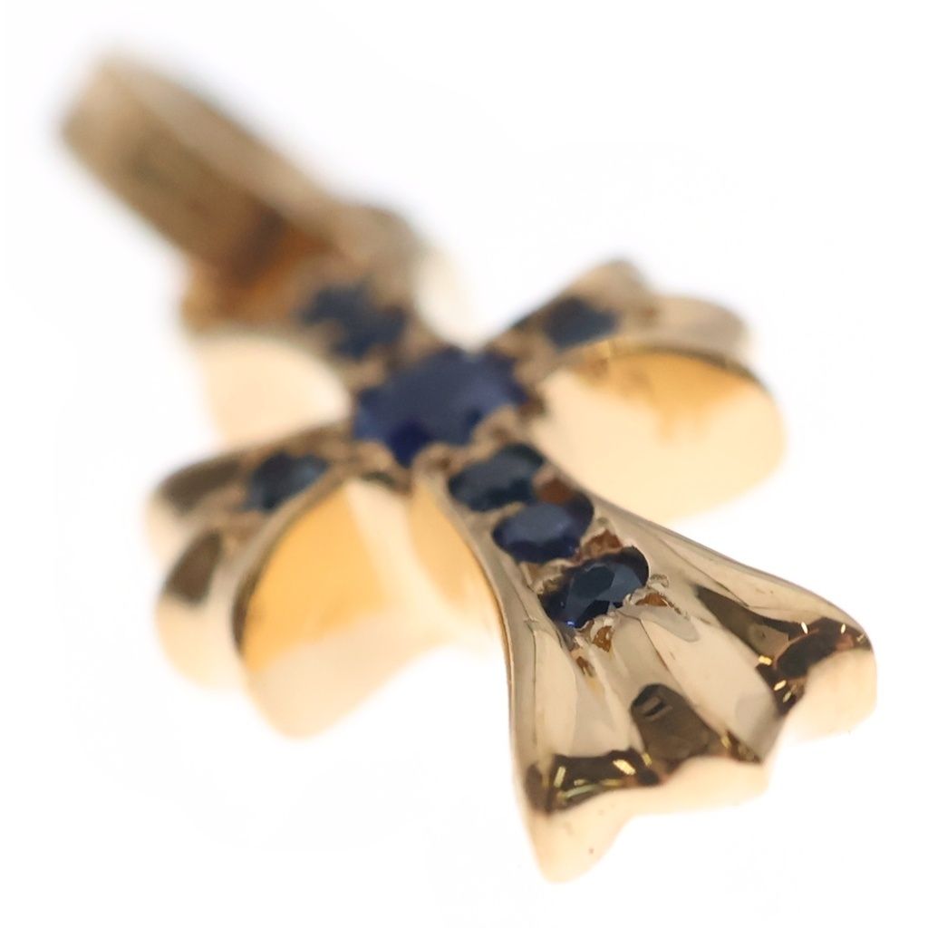 Chrome Hearts 22k Cross Baby Fat P Sap B Babyfat Pave Blue Sapphire Charm Gold — view 5