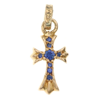 Chrome Hearts 22k Cross Baby Fat P Sap B Babyfat Pave Blue Sapphire Charm Gold