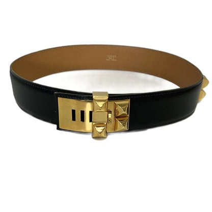 Hermes Archive Vintage Collier de Chien Belt Leather 65 Black — view 2