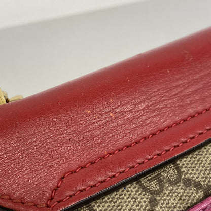 Gucci Shoulder Bag GG Supreme Red Brown Gold — view 8