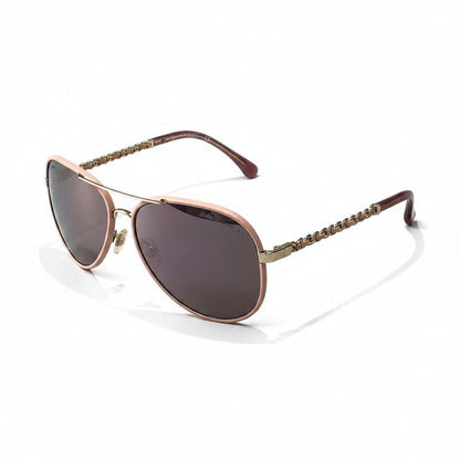 Chanel CC Logo Side Chain Pilot Sunglasses Eyewear