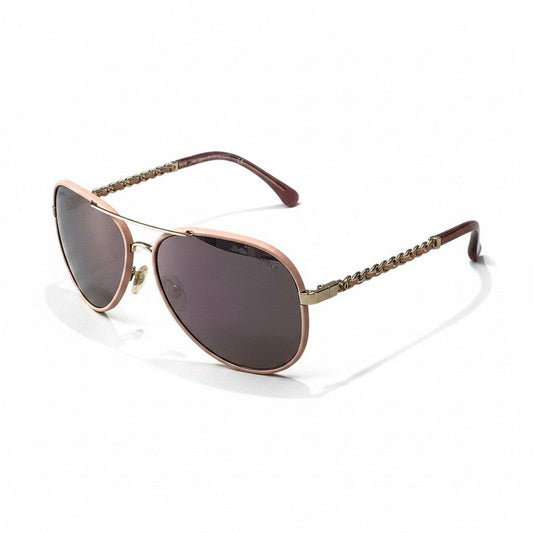 Chanel CC Logo Side Chain Pilot Sunglasses Eyewear