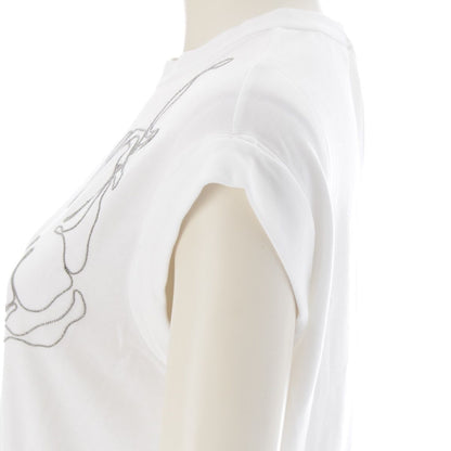 Brunello Cucinelli Monile Cotton Bijou Sleeveless Top White XS — view 7