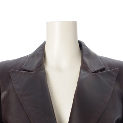 Gucci Tom Ford Era Leather Tailored Jacket Brown 40 — view 5