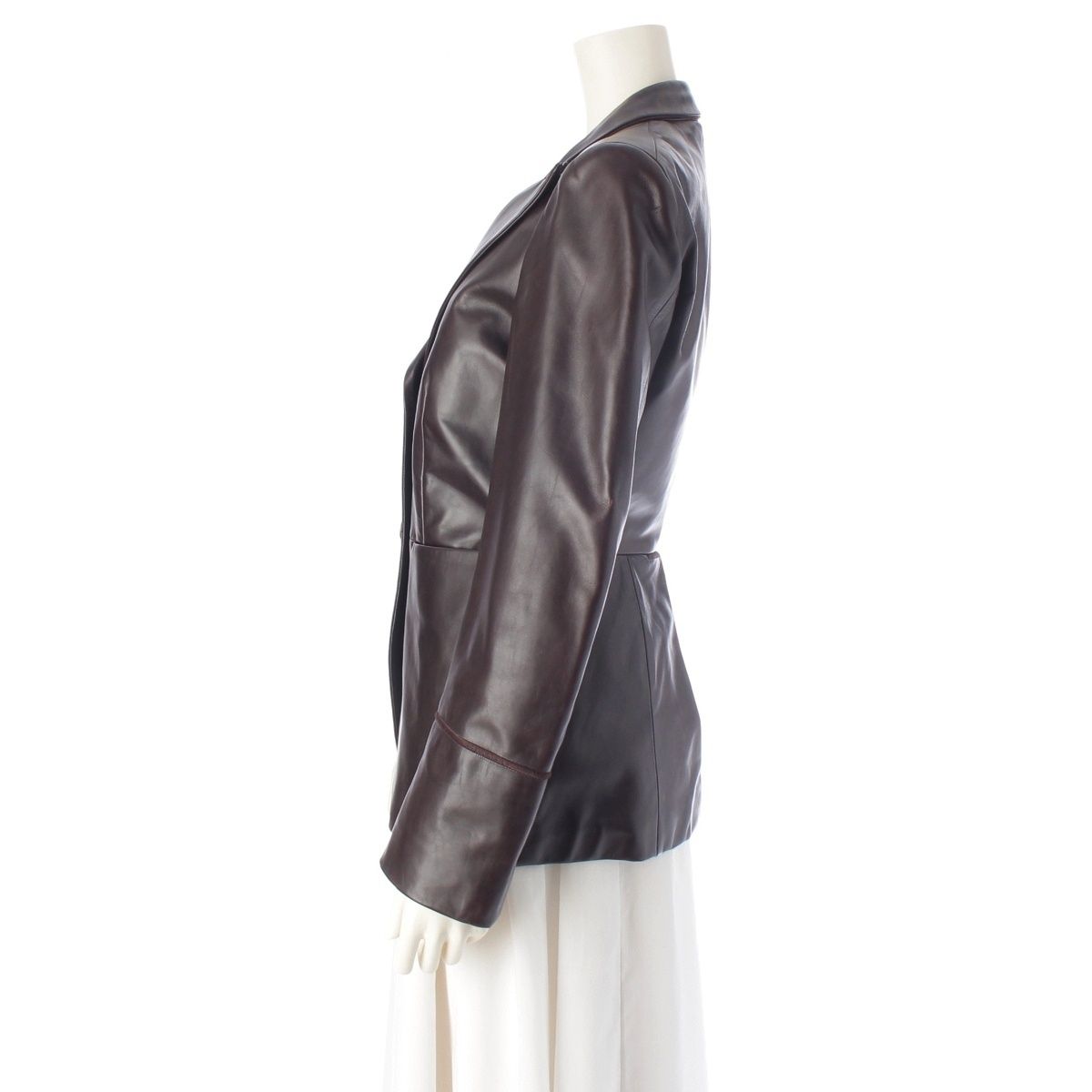 Gucci Tom Ford Era Leather Tailored Jacket Brown 40 — view 3