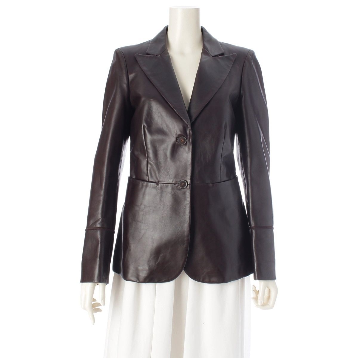 Gucci Tom Ford Era Leather Tailored Jacket Brown 40