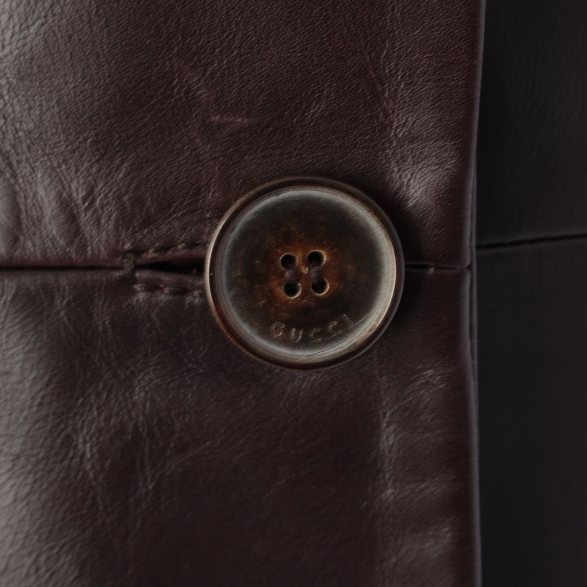 Gucci Tom Ford Era Leather Tailored Jacket Brown 40 — view 7