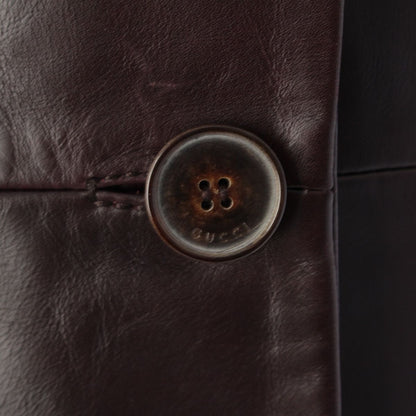 Gucci Tom Ford Era Leather Tailored Jacket Brown 40 — view 7