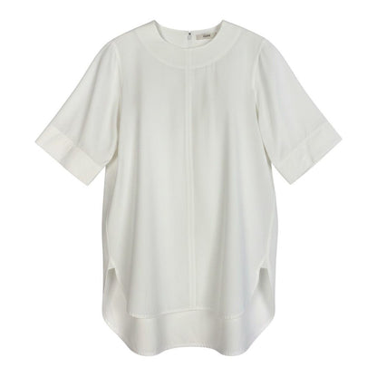 Celine Philo Phoebe Era Tunic Length Thick Blouse 5 Half Sleeve White 36