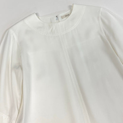 Celine Philo Phoebe Era Tunic Length Thick Blouse 5 Half Sleeve White 36 — view 4