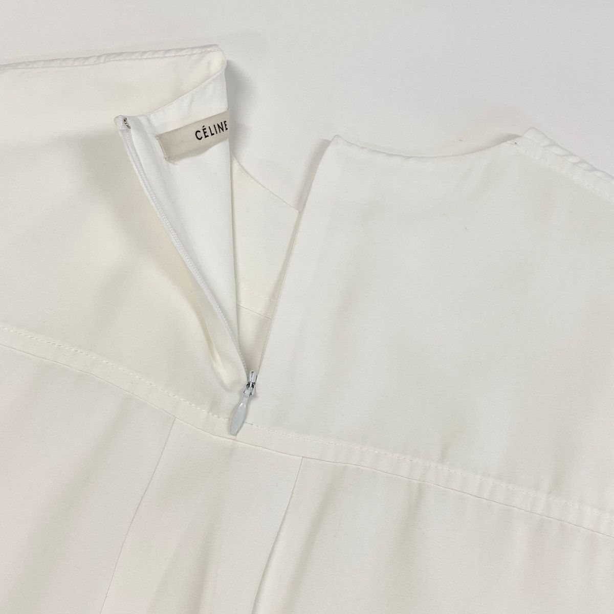 Celine Philo Phoebe Era Tunic Length Thick Blouse 5 Half Sleeve White 36 — view 7
