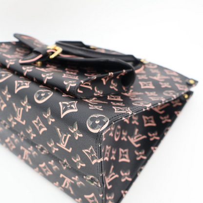 Louis Vuitton on the Go MM Fall for You Black Pink Tote Shoulder Bag — view 6