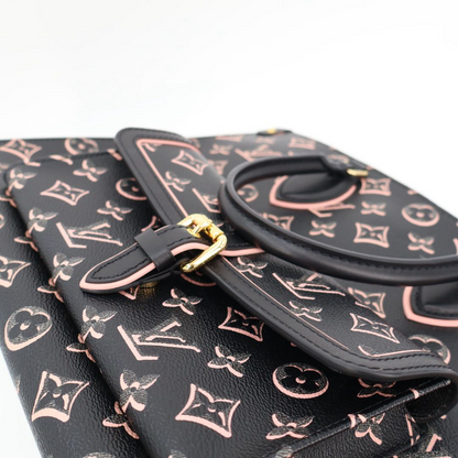 Louis Vuitton on the Go MM Fall for You Black Pink Tote Shoulder Bag — view 5