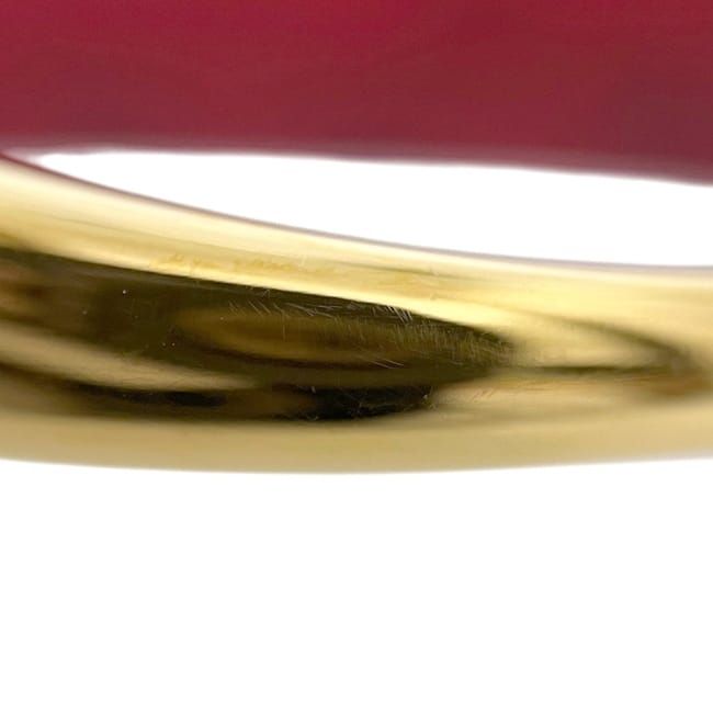 Gucci Bangle Horsebit Bracelet Leather Metal Red Vintage — view 8