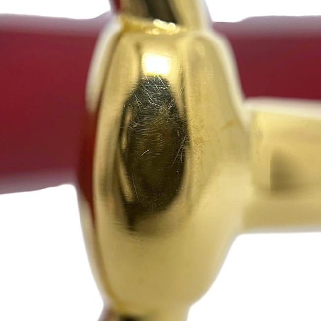 Gucci Bangle Horsebit Bracelet Leather Metal Red Vintage — view 6