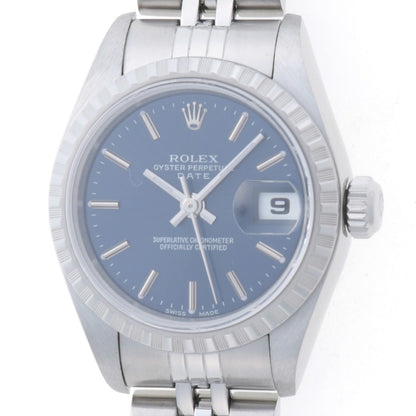 Rolex Oyster Watch Stainless Steel Blue Bardial Automatic