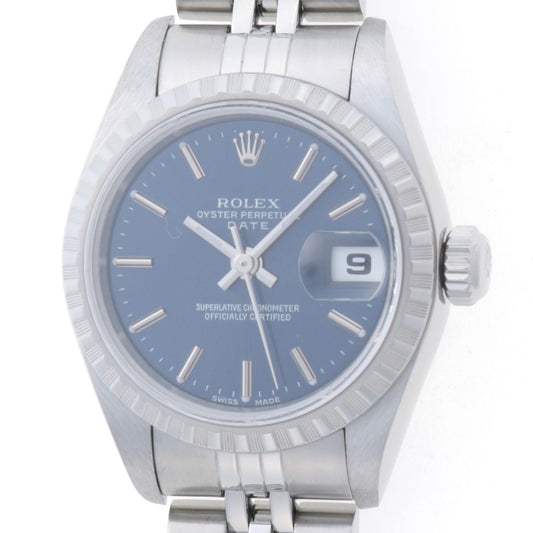 Rolex Oyster Watch Stainless Steel Blue Bardial Automatic