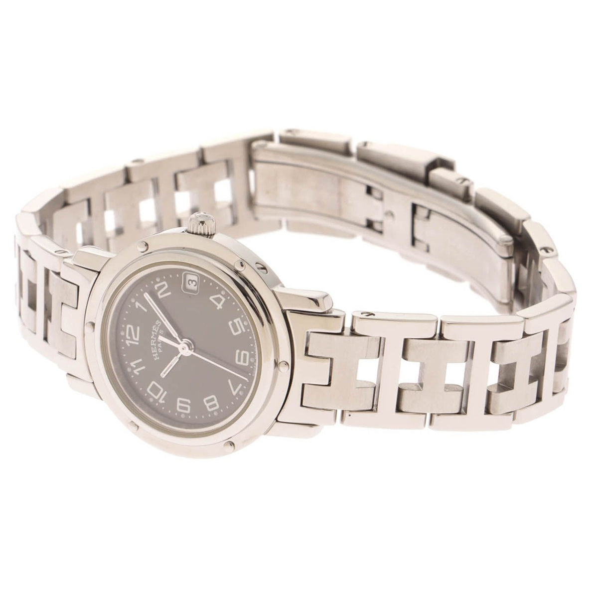 Hermes Clipper Watch Stainless Steel Gray Quartz — view 3