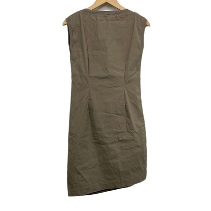 Brunello Cucinelli Dress Gray Beige Crew Neck Sleeveless Knee-Length — view 2