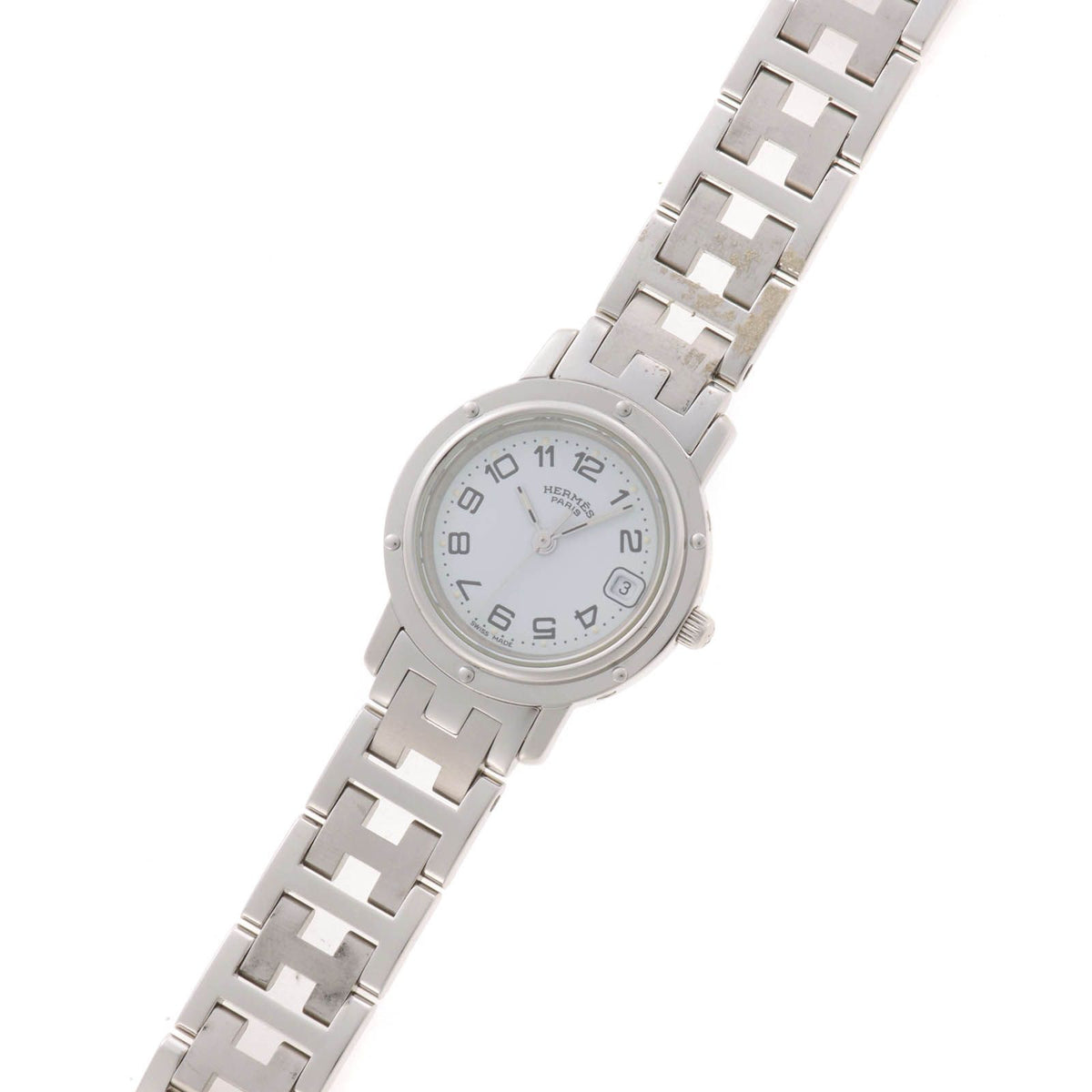 Hermes Clipper Watch Stainless Steel White Quartz — view 2