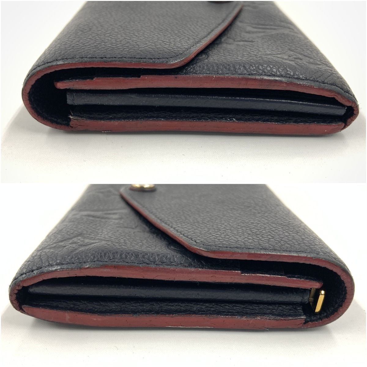 Louis Vuitton Monogram Empreinte Portefeuille Sarah Bifold Wallet Navy — view 4