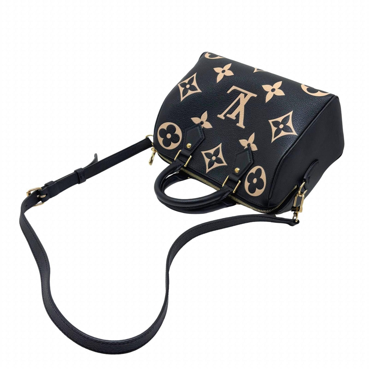 Louis Vuitton Speedy Bandouliere 25 Bicolor Monogram Empreinte Black Beige — view 5