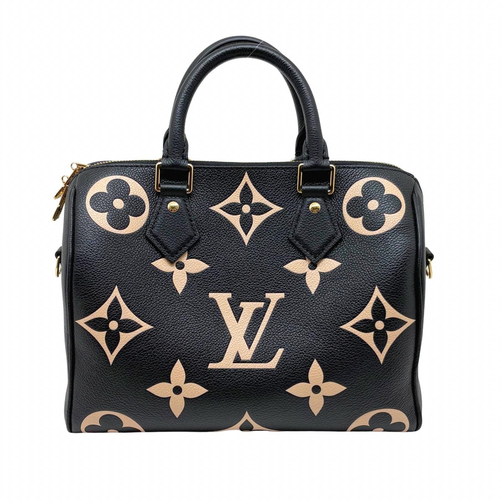 Louis Vuitton Speedy Bandouliere 25 Bicolor Monogram Empreinte Black Beige — view 3