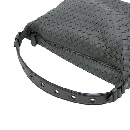 Bottega Veneta Intrecciato Gray Leather Shoulder Bag — view 4