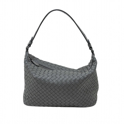 Bottega Veneta Intrecciato Gray Leather Shoulder Bag — view 3