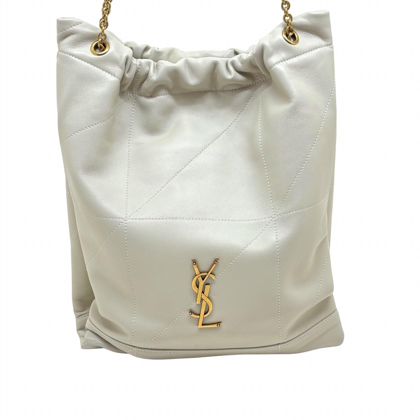 Saint Laurent Jamie Chain Shoulder Ivory Lambskin Bag