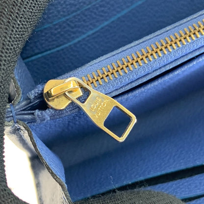 Louis Vuitton Monogram Empreinte Portefeuille Sarah Bifold Wallet Blue — view 7