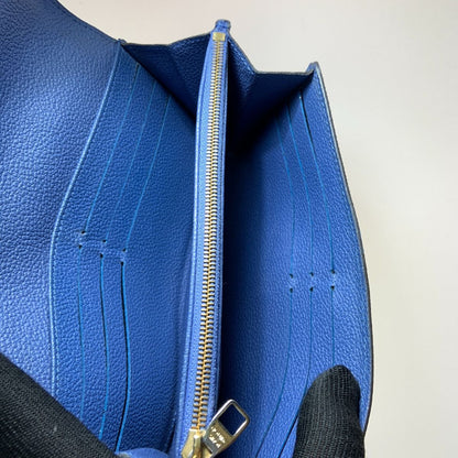 Louis Vuitton Monogram Empreinte Portefeuille Sarah Bifold Wallet Blue — view 5