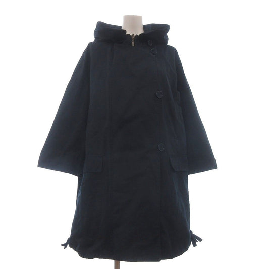Max Mara S 'S Reversible Jacket Half Sleeve Hood Dark Navy 42