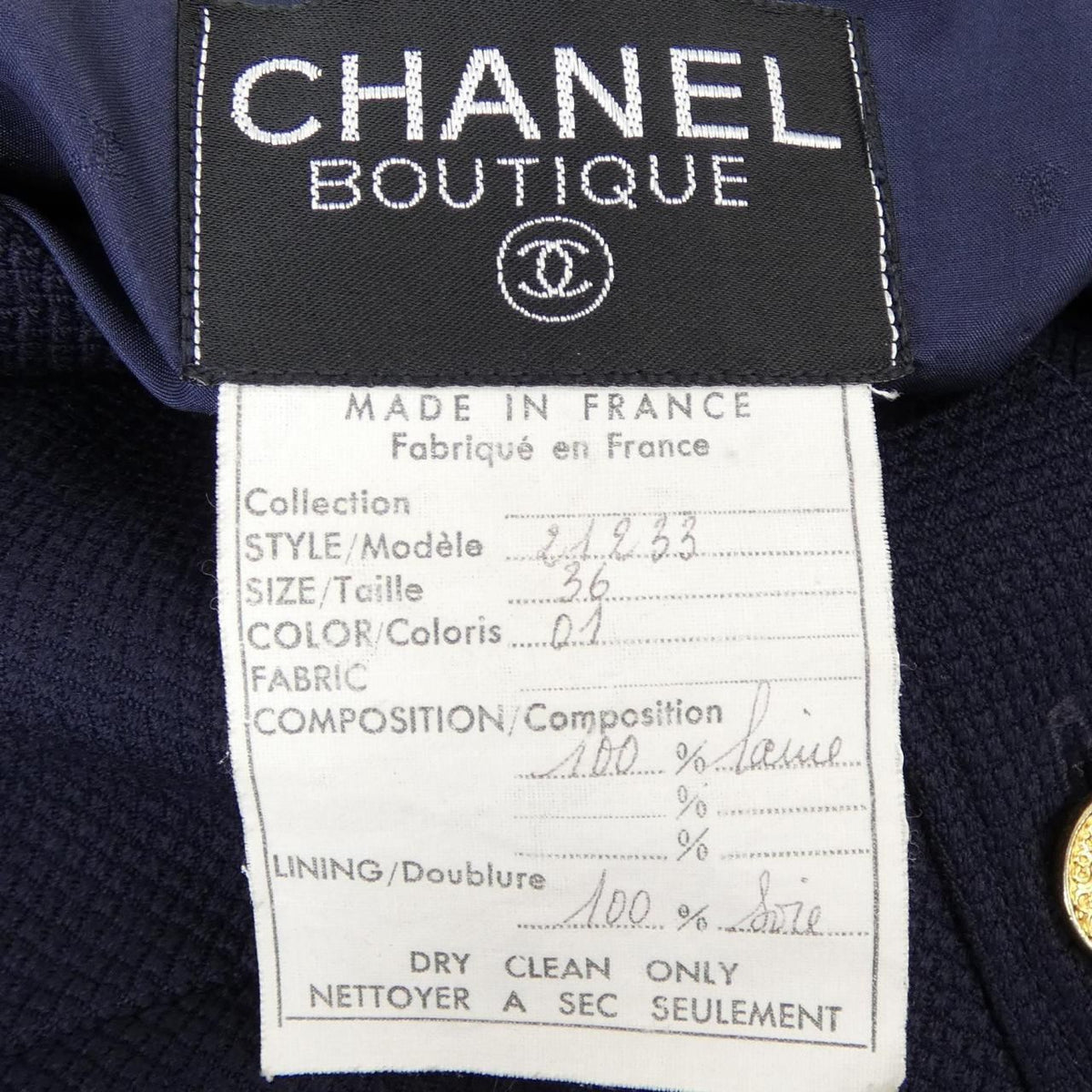 Chanel Vintage Coat Navy — view 3