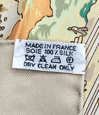 Hermes Scarf Carre 90 Silk 100% le Fleuve Sacre Sacred River — view 3