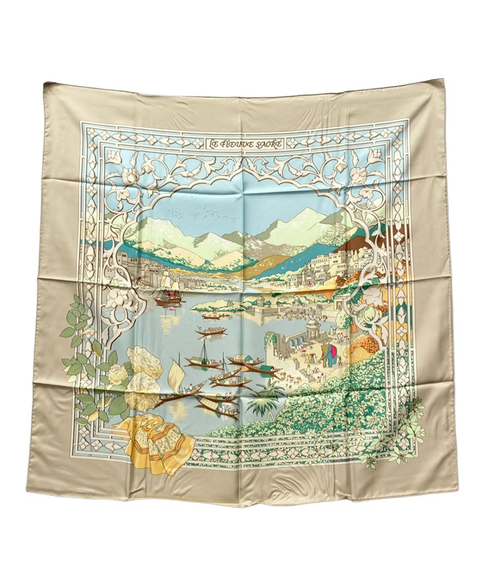 Hermes Scarf Carre 90 Silk 100% le Fleuve Sacre Sacred River